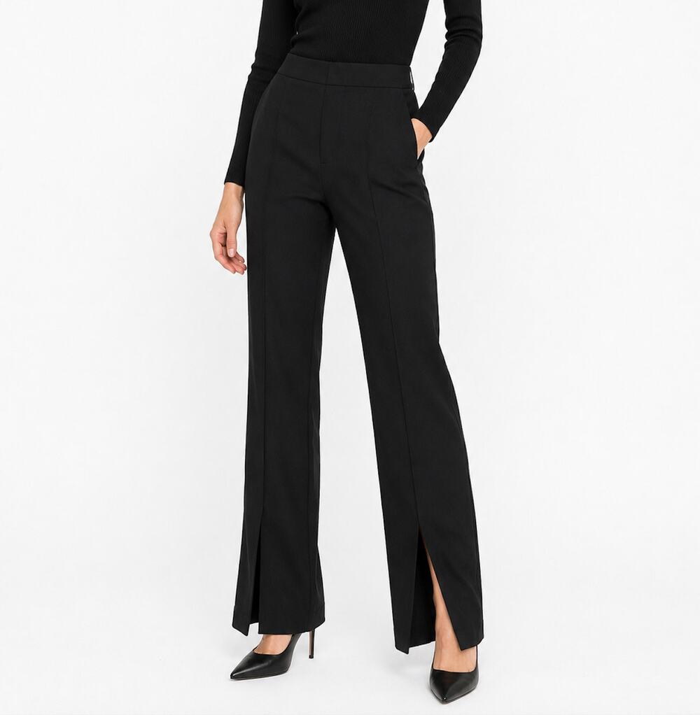 Joe B Black High Rise Flared Dress Pants with Front Slits Size Medium